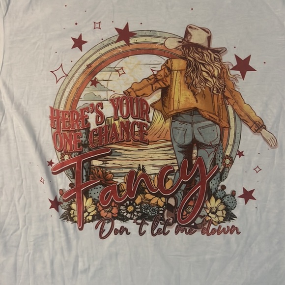 One chance fancy tee size small country western style super soft - Picture 2 of 4